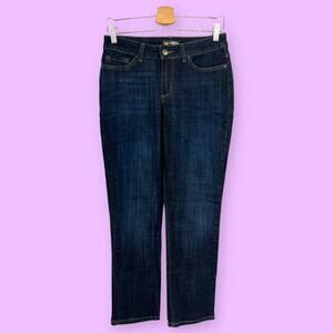 Lee US 8 Short Womens Blue Regular Fit Straight Leg Jeans Dark Wash Mid Rise